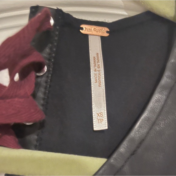 Free People  Lace w/Faux Leather Embroidered Tunic Top - Picture 3 of 7